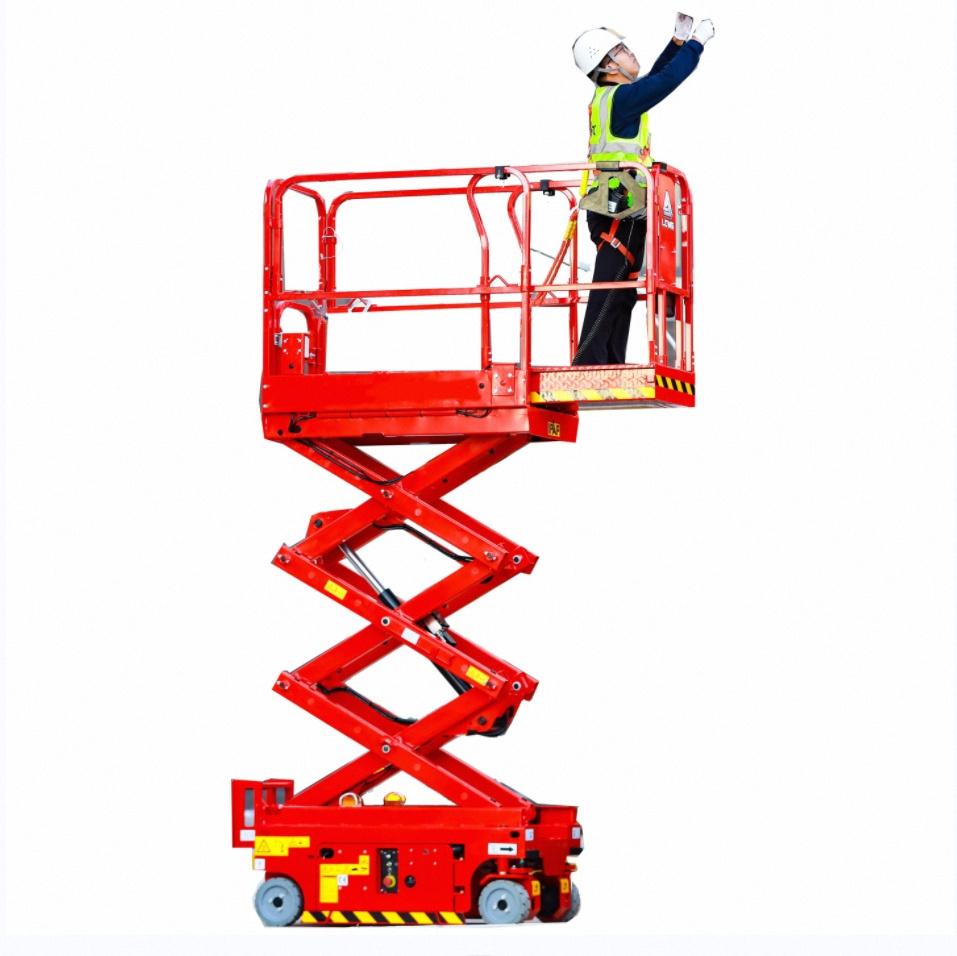 Rough terrain electric diesel hydraulic manned elevator driven self-propelled scissor lift