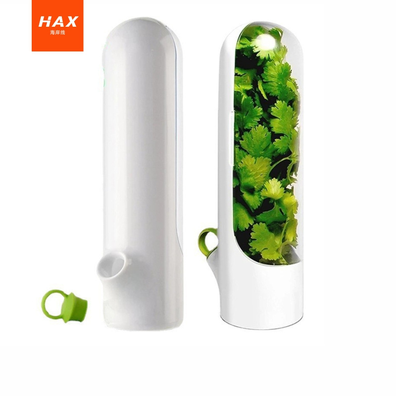 2023 New product Herb Savor Storage Container Freshness Herb Keeper Transparent Refrigerator Herb Saver