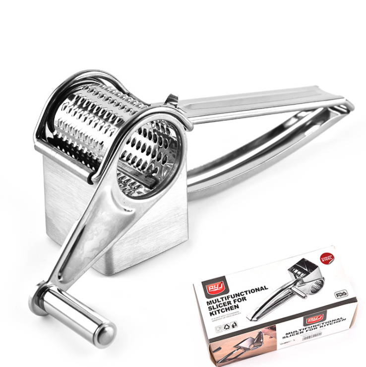 Factory Outlet 430 Stainless Steel Cheese Grater Multifunctional Manual Rotating Cheese Grater