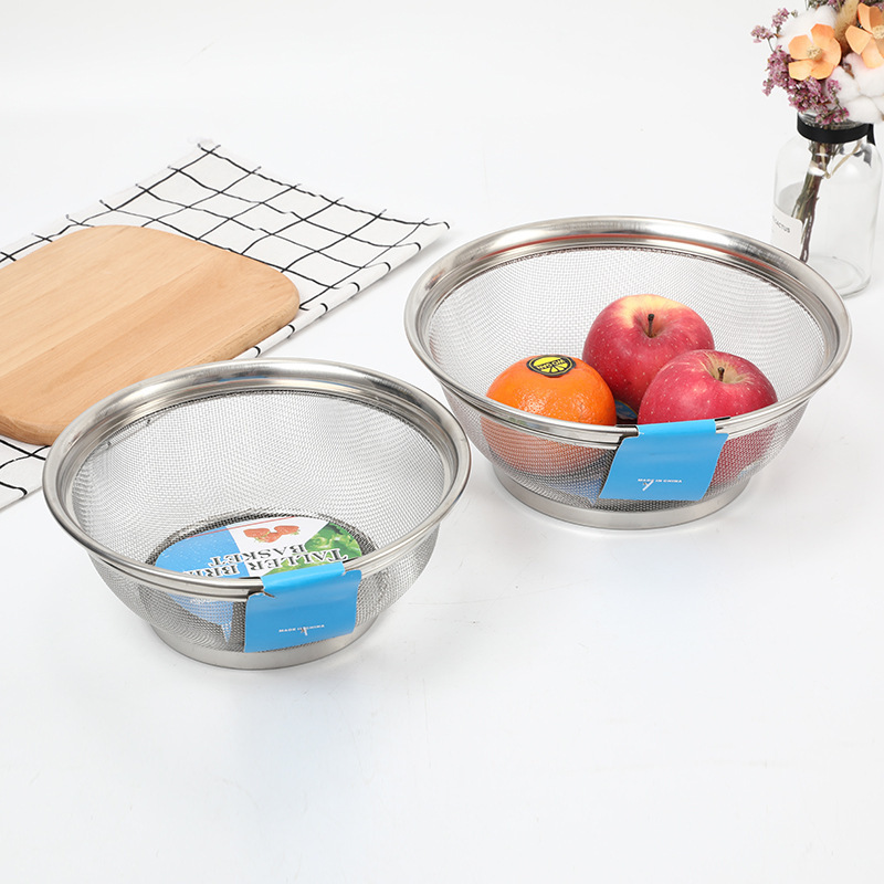 Wholesale Kitchen Fruit Vegetables Spaghetti Beans Tomato Colander Stainless Steel Strainer Basket