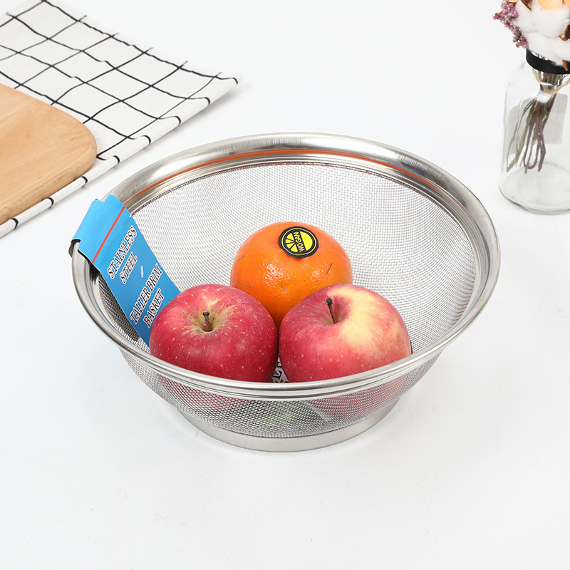 Wholesale Kitchen Fruit Vegetables Spaghetti Beans Tomato Colander Stainless Steel Strainer Basket