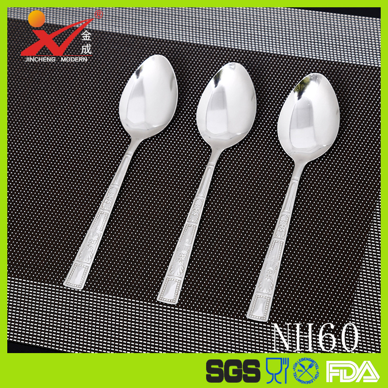 Wholesale Stainless Steel Cutlery Spoon Durable Reusable Dinnerware Spoon