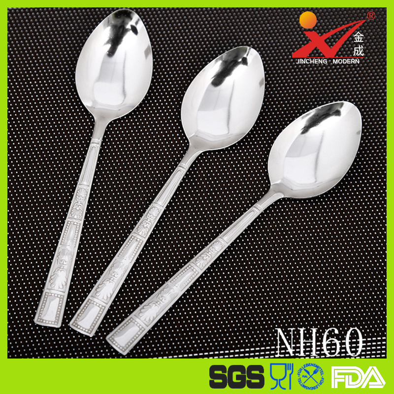 Wholesale Stainless Steel Cutlery Spoon Durable Reusable Dinnerware Spoon