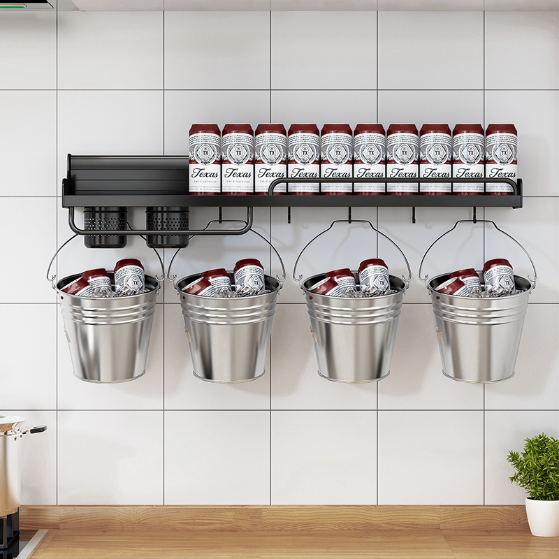 Modern Design Wall Mounted Kitchen Organizer Spice Rack Shelf Storage Holders Racks Dish Drainer Rack