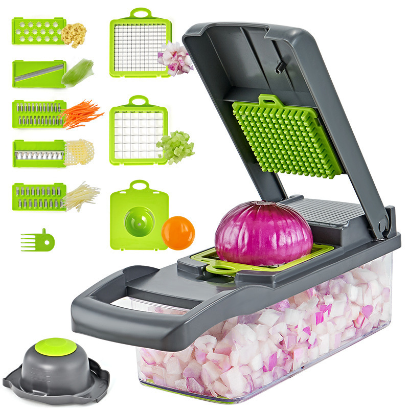 Hot 14 in 1 Hand Multifunctional Fullstar Veggie Onion Cutter Mandoline Fruits Slicer Potato Peeler Manual Vegetable Chopper