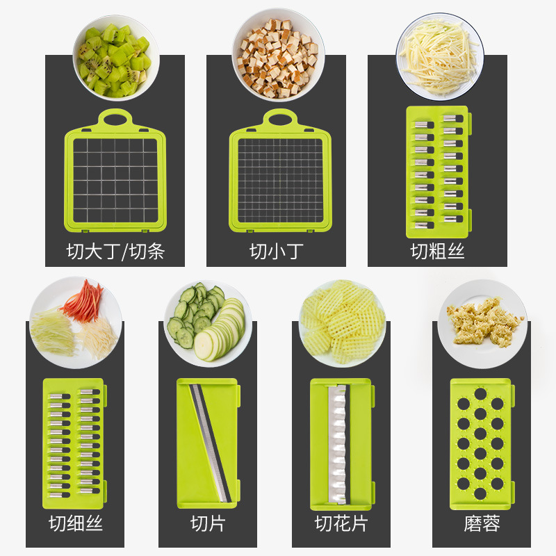 Hot 14 in 1 Hand Multifunctional Fullstar Veggie Onion Cutter Mandoline Fruits Slicer Potato Peeler Manual Vegetable Chopper