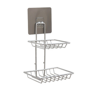 Soap Dish With Hook Double Tier Soap Dish Holder Wall Mounted Stainless Steel Shower Bathroom