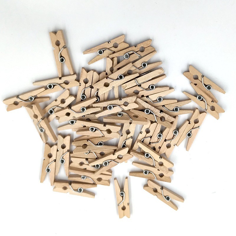 7.2cm 50pcs Birch Wooden Peg Natural Clothes Drying Wooden Clothespins Photo Pegs Wooden Clips Hardwood Clothes Pegs