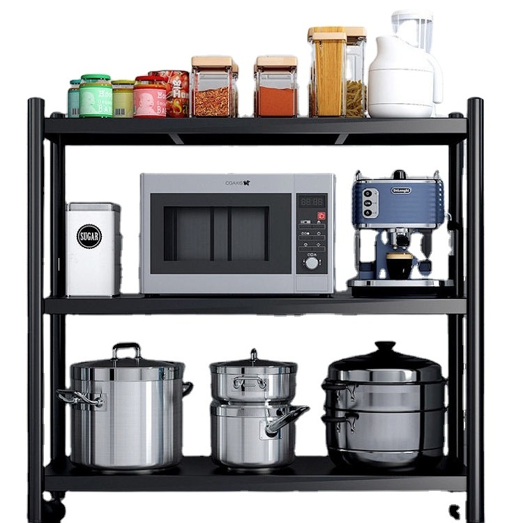 Storage Rack Home Storage Kitchen Display Rack Shelf 3layers Kitchen Organizer Shelf with Wheels