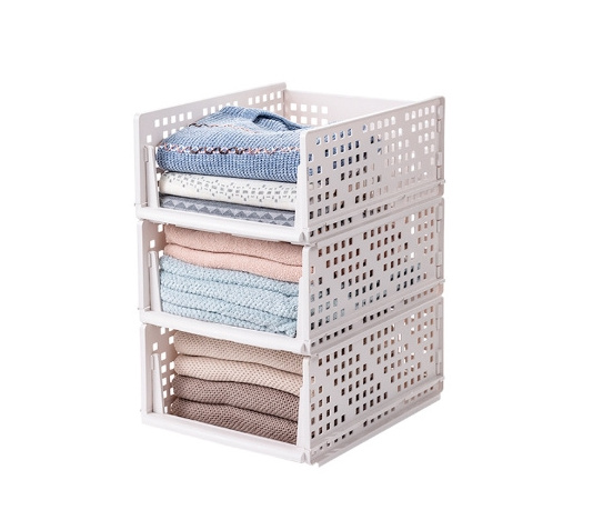 Hot Sell Drawer Cabinet Organizing Stackable Foldable Plastic Clothes Storage Box For Organizer Clothes