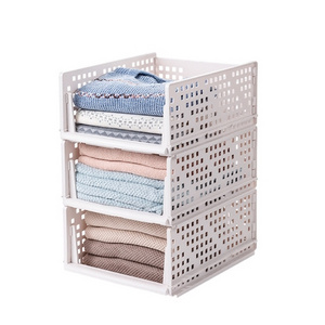 Hot Sell Drawer Cabinet Organizing Stackable Foldable Plastic Clothes Storage Box For Organizer Clothes