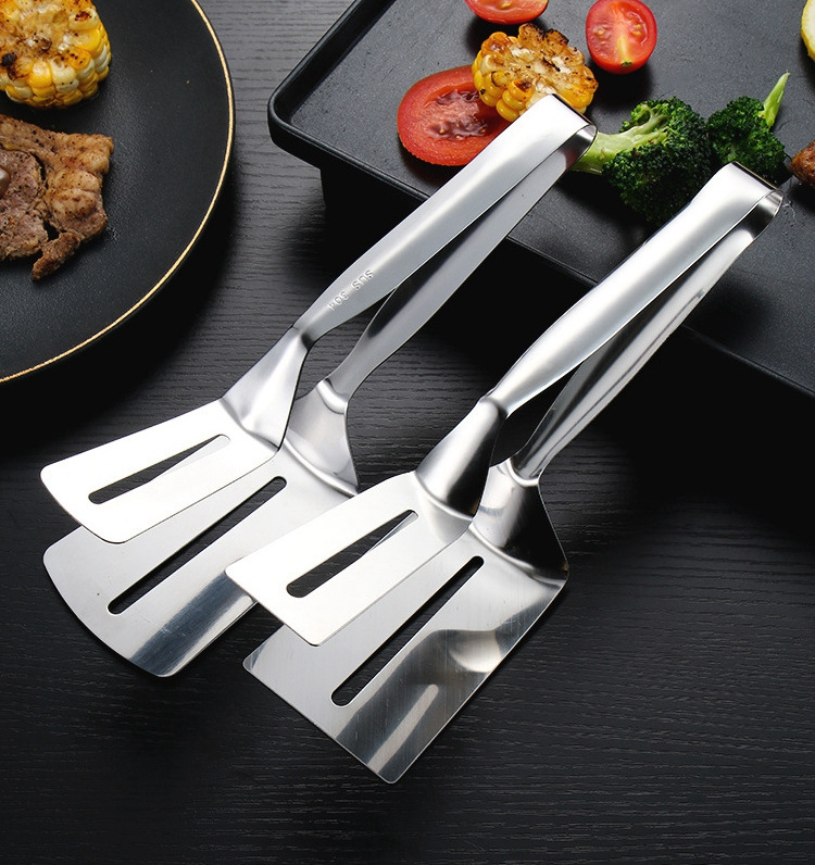 Multifunctional High Grade Stainless Steel Barbecue Clip Fried Shovel Bbq Tong Bread Steak Meat Vegetable Clamp Cooking Tool