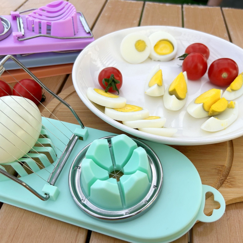 2 In 1 Multi-functional Egg Cutter Stainless Steel Wire Egg Slicer Kitchenware Gadgets Tool Egg Cutter