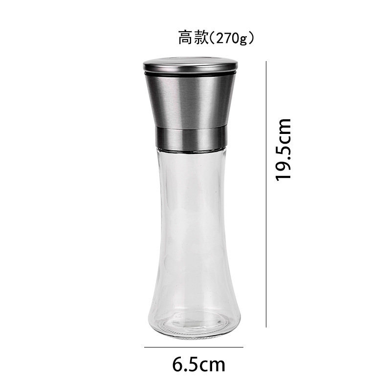 Best Selling Tall Glass Salt and Pepper Shakers Grinder for Professional Chef