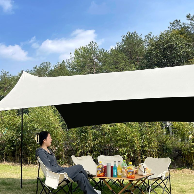 Beach Tent Tarp Shade Canopy Waterproof Portable Sun Shelter UPF 50+ Camping tent Trips Fishing Backyard Canopy