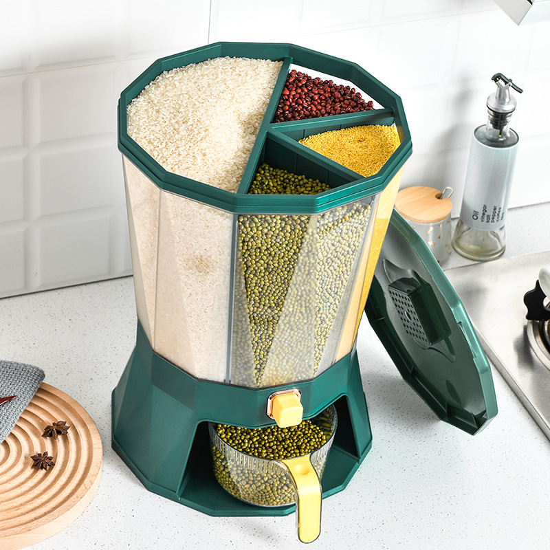 Plastic Pet Grain Flour Spice Coffee Automatic Dispenser Beans Cat Food Dispenser Container Kitchen Luxury Dry Food Dispenser