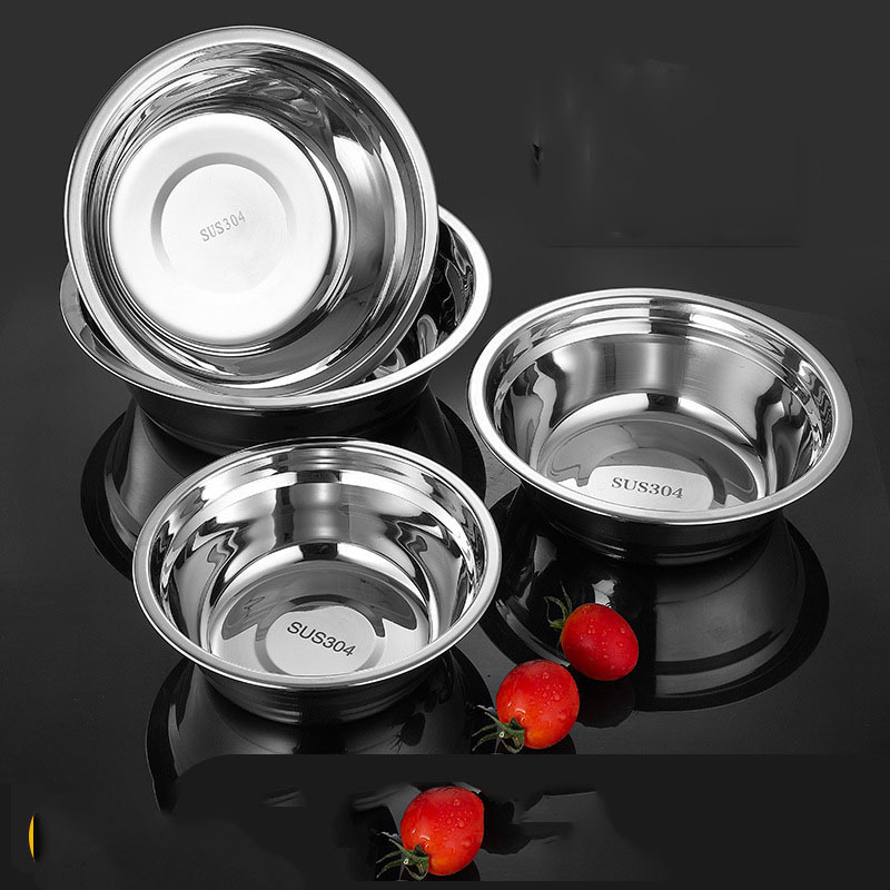 Stainless Steel Soup Basin Non-magnetic 304 Stainless Steel Basin Thickened Canteen Soup Bowl Vegetable Basin