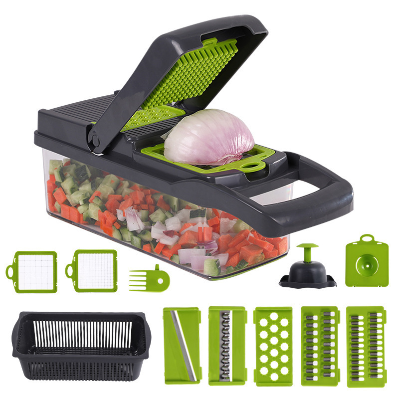 2023 Hot-selling Vegetable Choppers with Container Multifunctional 22-in-1/15-in-1 Food Choppers Slicer Dicer Cutter