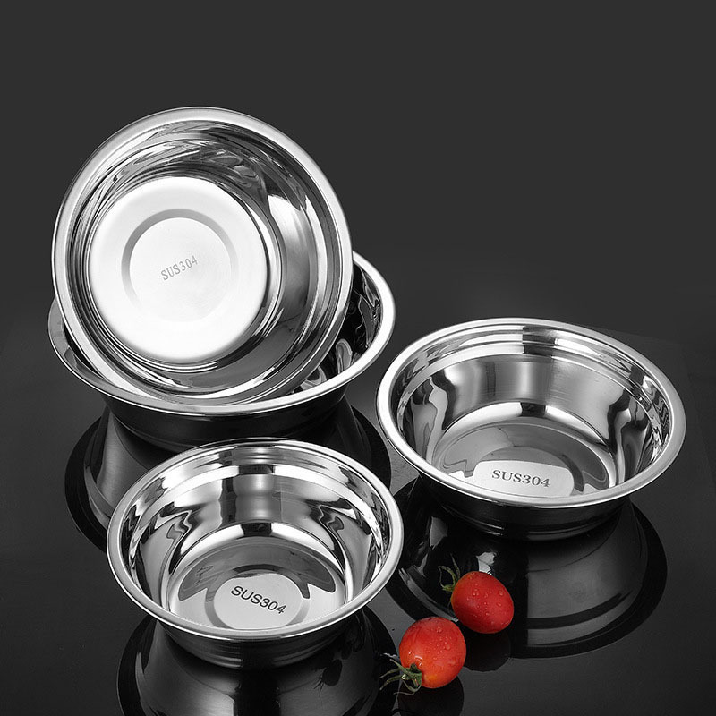 Stainless Steel Soup Basin Non-magnetic 304 Stainless Steel Basin Thickened Canteen Soup Bowl Vegetable Basin