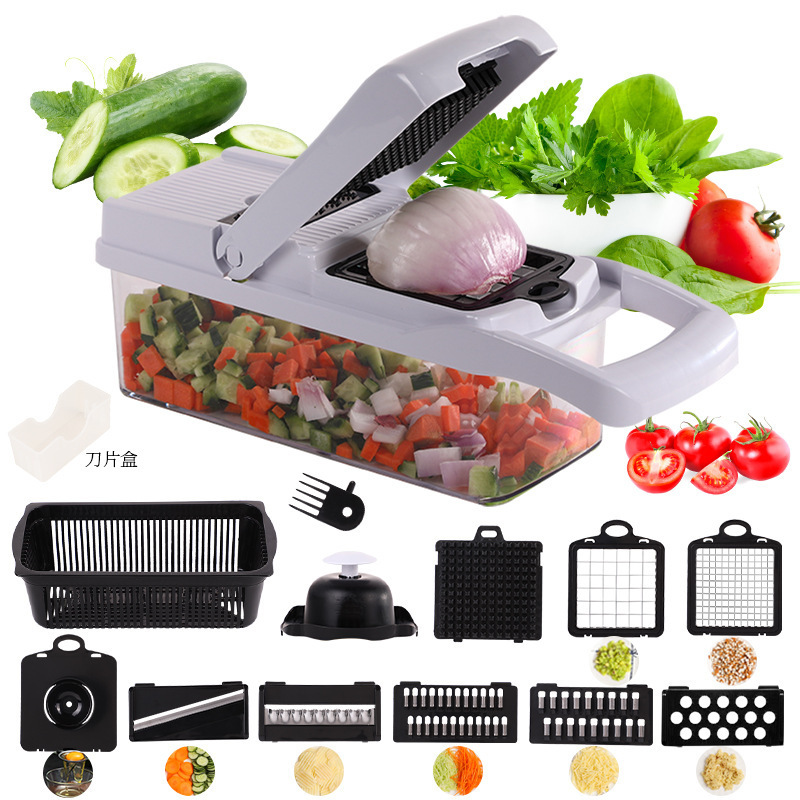 2023 Hot-selling Vegetable Choppers with Container Multifunctional 22-in-1/15-in-1 Food Choppers Slicer Dicer Cutter