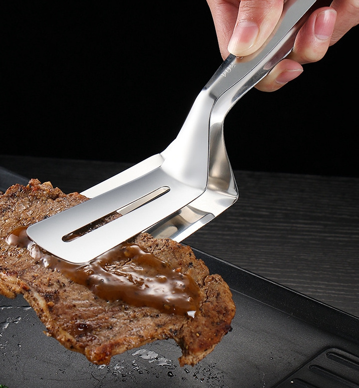 Multifunctional High Grade Stainless Steel Barbecue Clip Fried Shovel Bbq Tong Bread Steak Meat Vegetable Clamp Cooking Tool