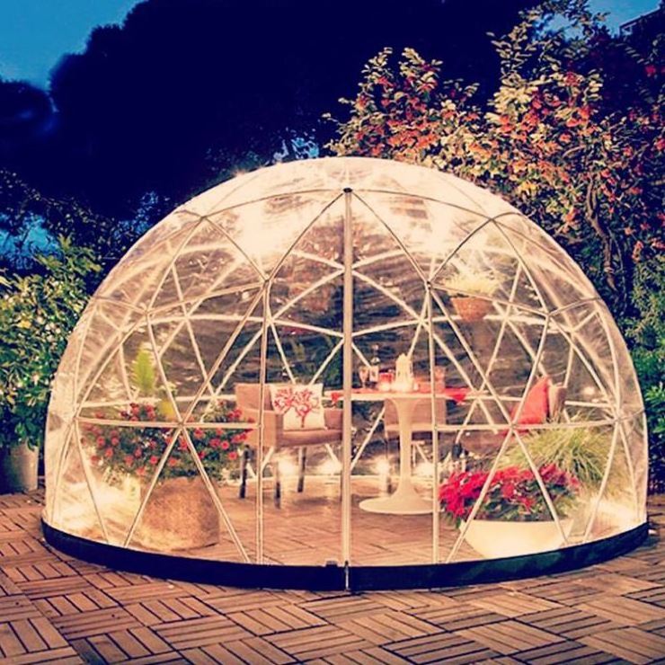 Customized large transparent canopy garden Igloo geodesic dome greenhouse inflat stadium clear outdoor dining dome tent