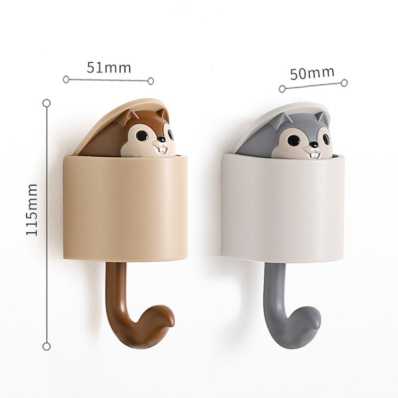 Hot Selling Creative Squirrel Wall Hook Coat Hat Key Hooks Decorative For Wall