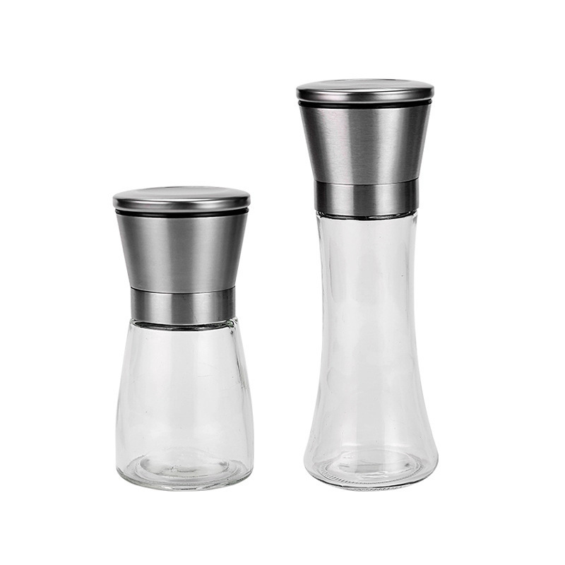 Best Selling Tall Glass Salt and Pepper Shakers Grinder for Professional Chef