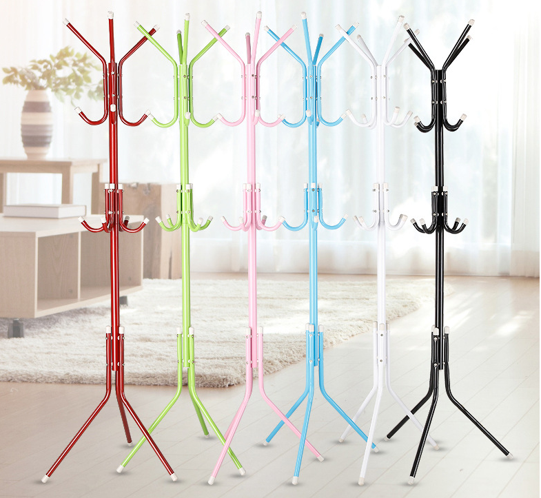 5 color Hooks Coat Rack Hat Stand Tree Clothes Hanger Umbrella Holder Metal Organizer