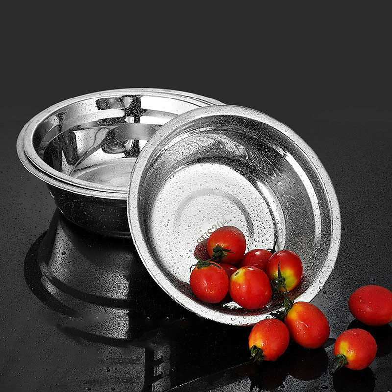 Stainless Steel Soup Basin Non-magnetic 304 Stainless Steel Basin Thickened Canteen Soup Bowl Vegetable Basin