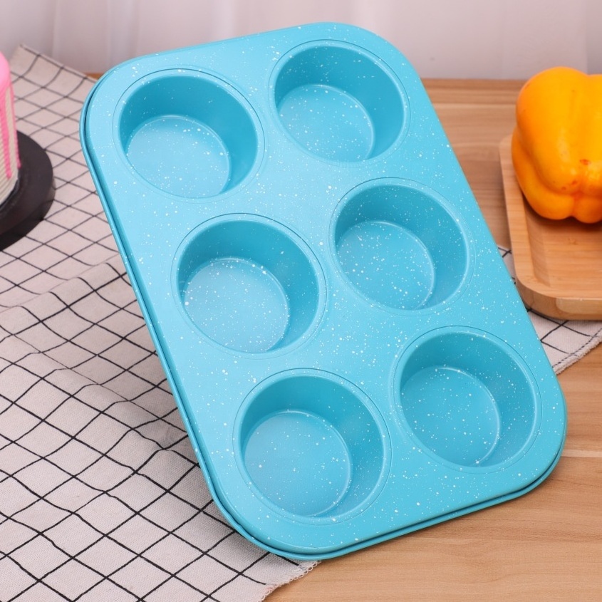 2024 hotselling 6 round cupcake tin Muffin Cup 6 non-stick baking pan cake tin