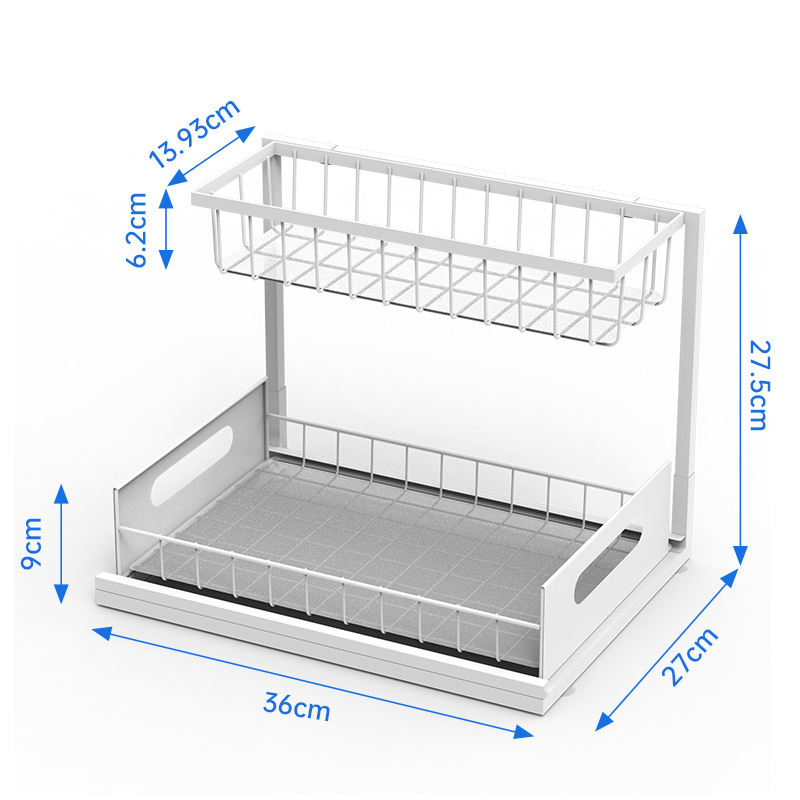 Pull Out Cabinet Organizer Slide Out Sink Shelf Cabinet Storage Shelves for Kitchen Bathroom Cabinet