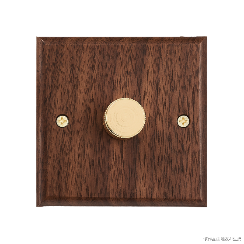 Light Dimmer Thyristor Stepless Dimming Incandescent Lamp Adjustable LED Wood Panel UK Standard 500W Brass Knob Fan Dimmer