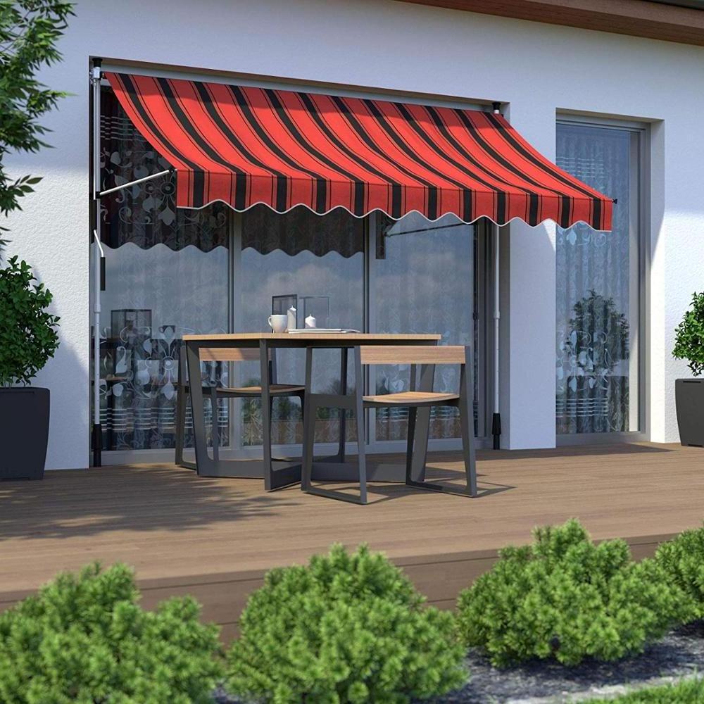 Balcony Manual Awning Patio  Awning Gazebo Canopy Awning  Complete with Fittings and Winder Handle for Terrace