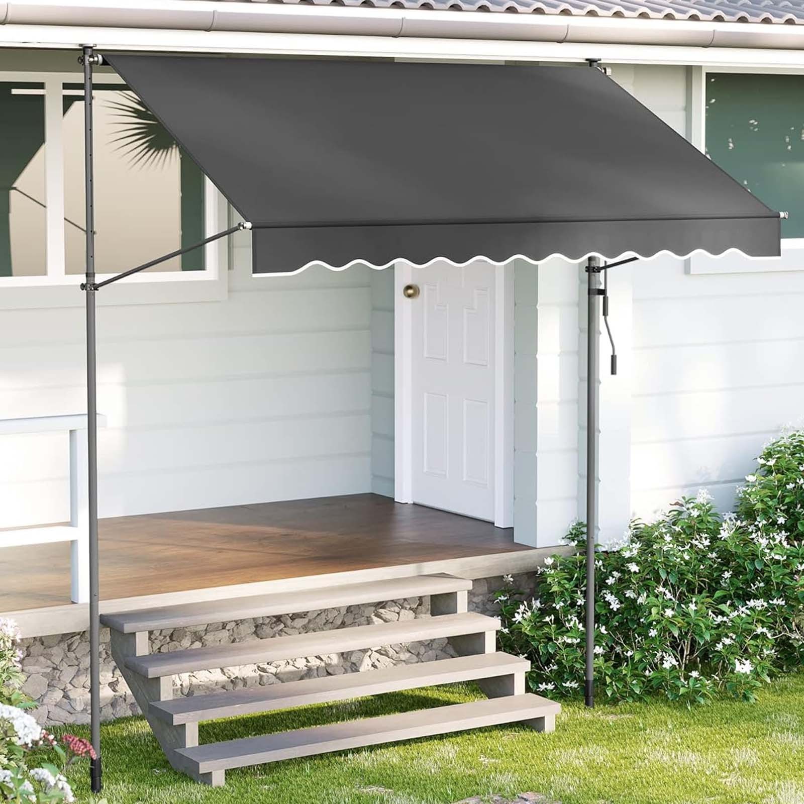 Balcony Manual Retractable Outdoor canopy Awning Adjustable Clamping Awning