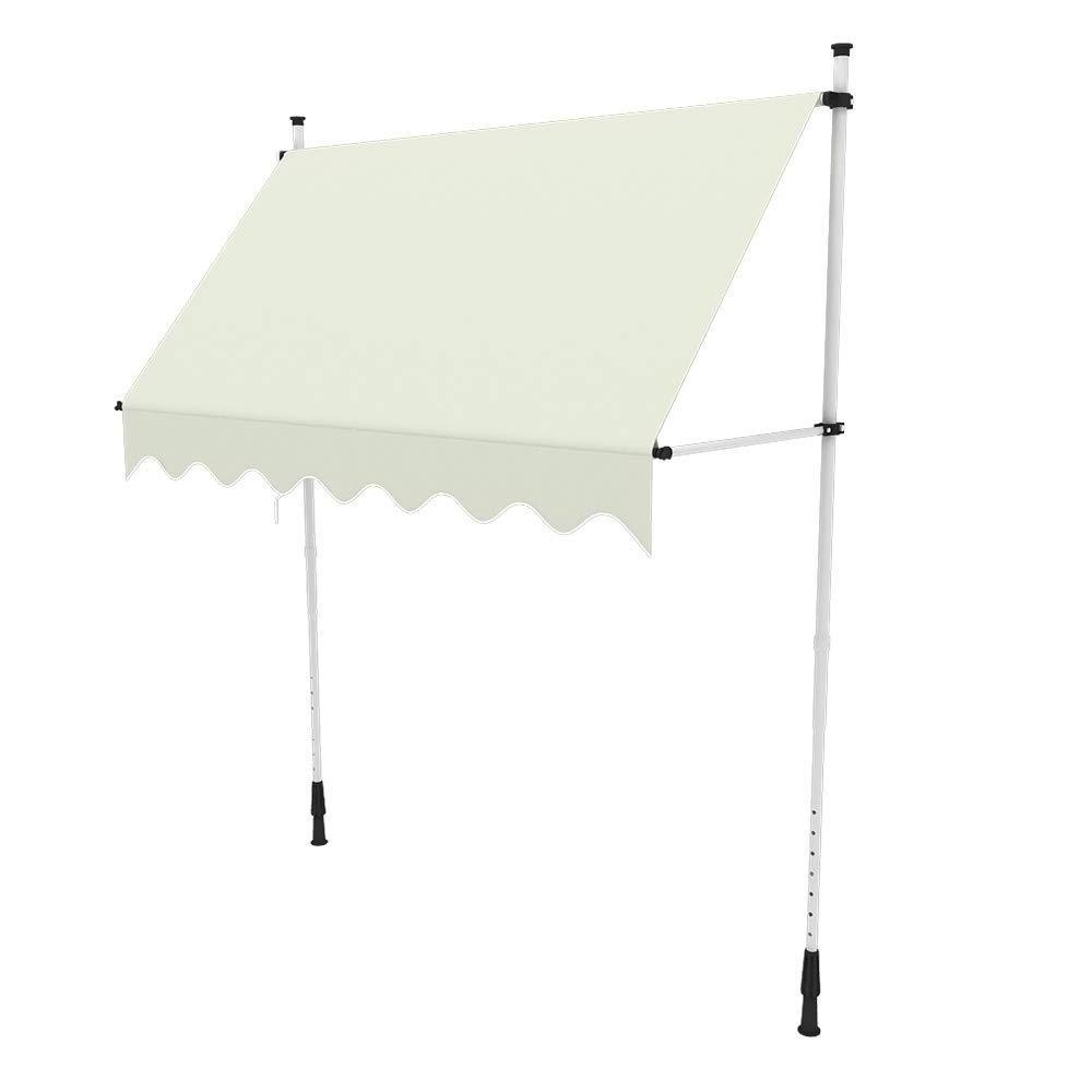 Balcony Manual Awning - DIY Patio Clamp Awning Gazebo Canopy Awning  (2 x 1.2m)