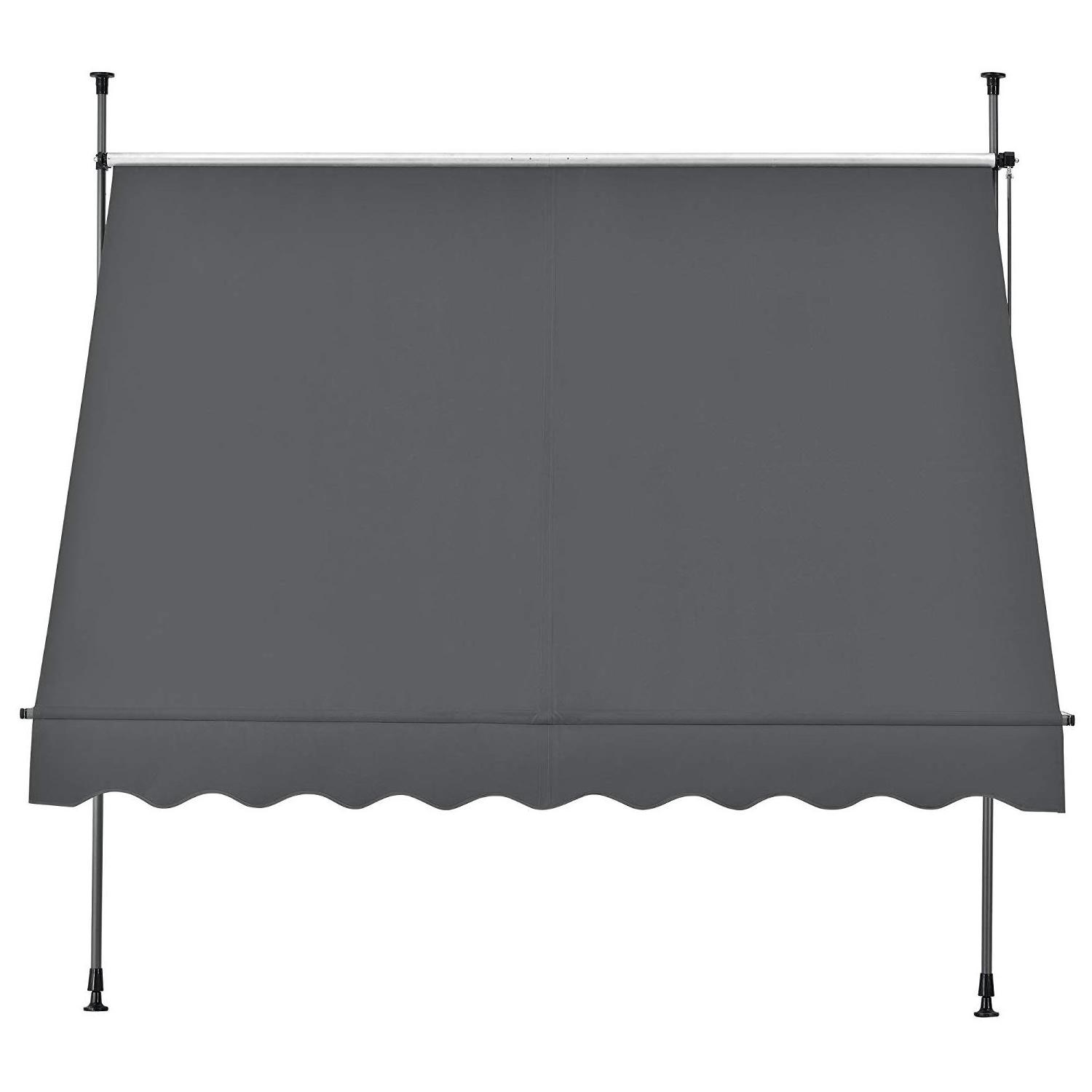 Manual Patio Retractable Deck Awning Sunshade Shelter Canopy Outdoor Awning