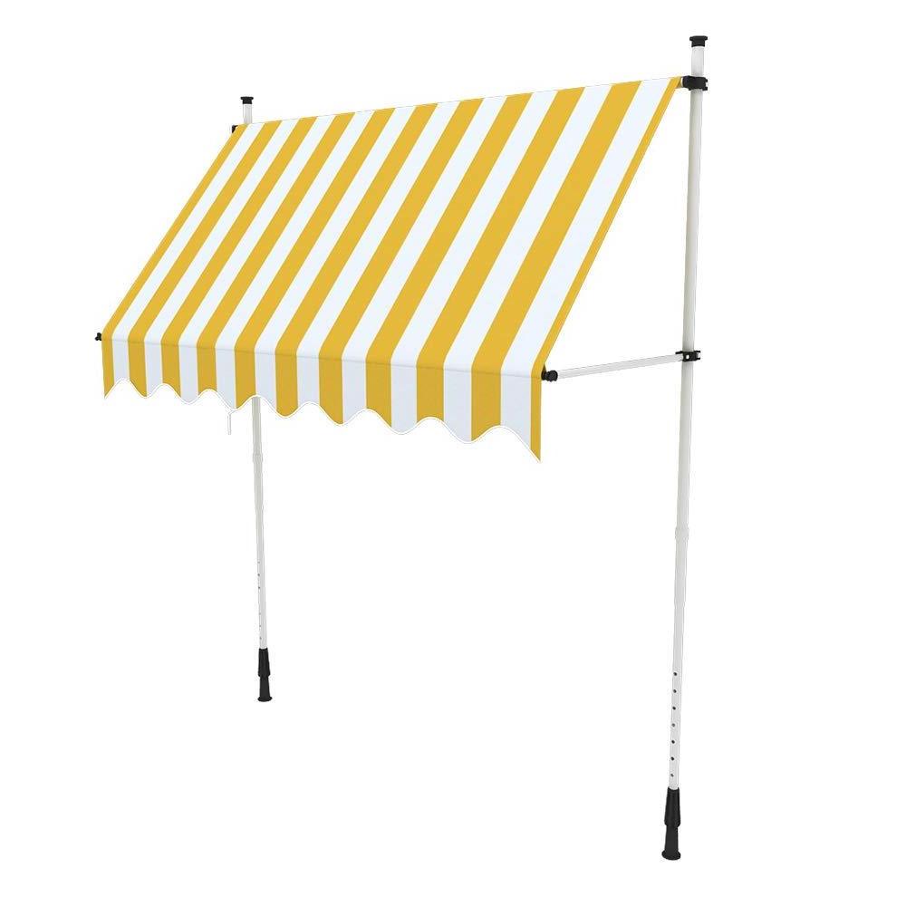 Balcony Manual Awning - DIY Patio Clamp Awning Gazebo Canopy Awning  (2 x 1.2m)