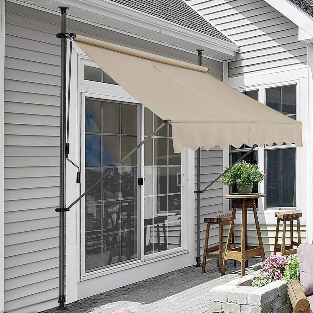 Balcony Manual Awning - DIY Patio Clamp Awning Gazebo Canopy Awning  (2 x 1.2m)