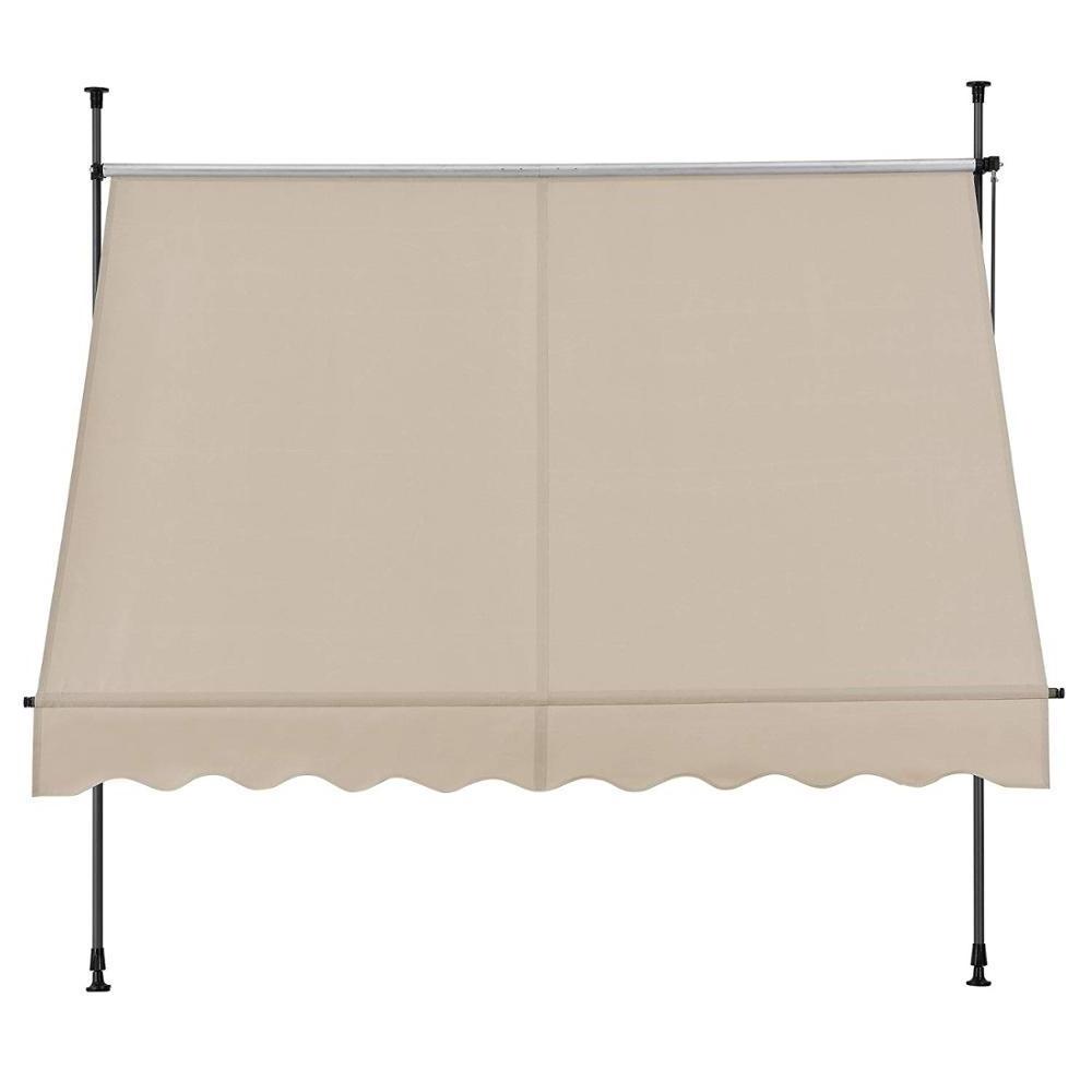 Manual Patio Retractable Deck Awning Sunshade Shelter Canopy Outdoor Awning