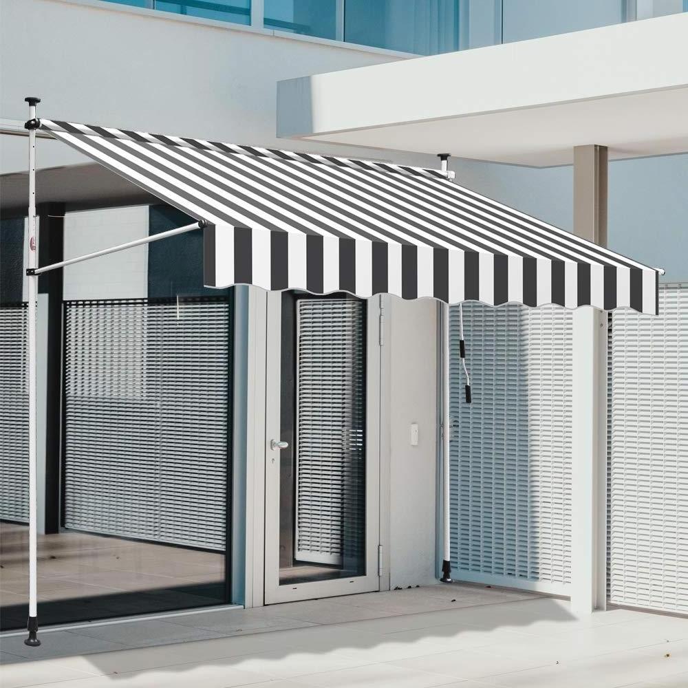 Balcony Manual Awning Patio  Awning Gazebo Canopy Awning  Complete with Fittings and Winder Handle for Terrace