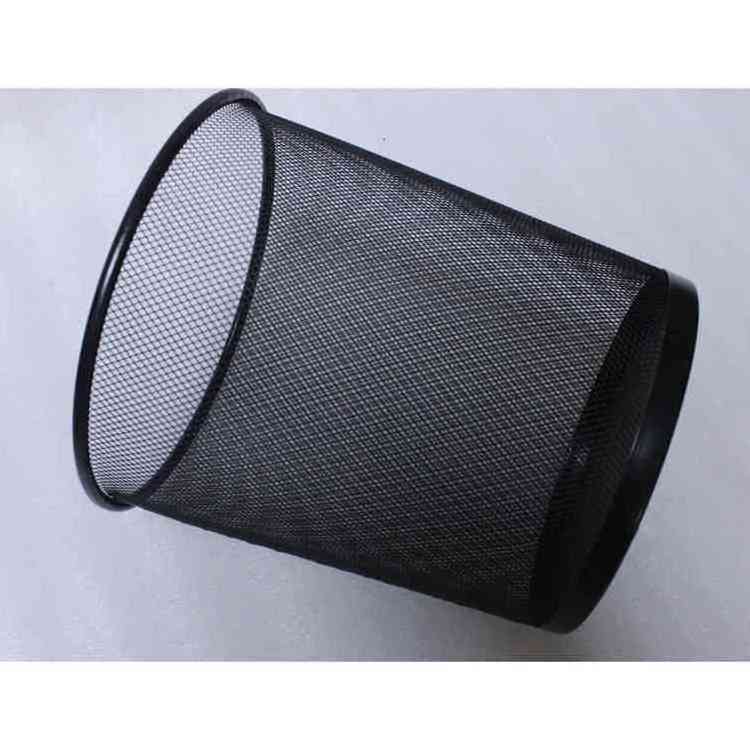 Hot sale good quality black silver white round smart dustbin trash can garbage rubbish metal mesh iron waste bin