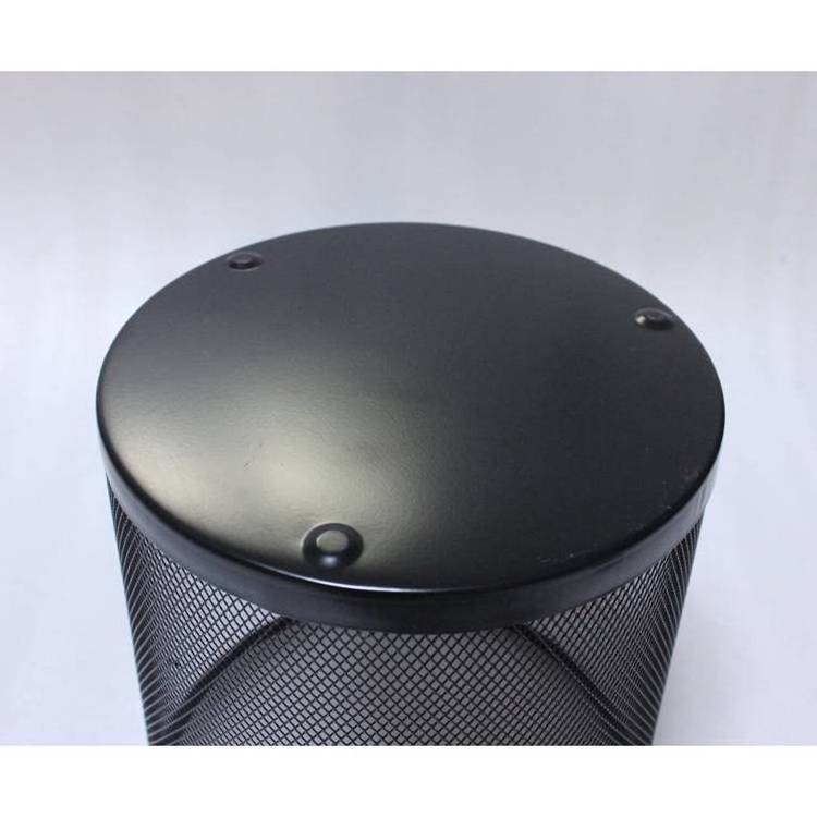 Hot sale good quality black silver white round smart dustbin trash can garbage rubbish metal mesh iron waste bin