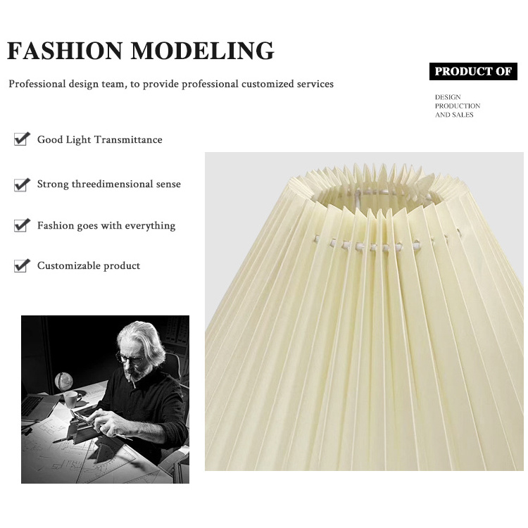 High Quality Table Lamp Decoration Lamp Covers Pleated Fabric Folded Lampshade With Frame