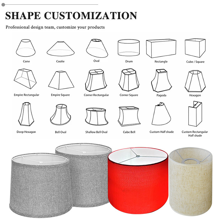 Handcrafted Natural Drum Fabric Lampshade Hanging Pendant Light Modern Ceiling Light Fabric PVC Lamp Shade