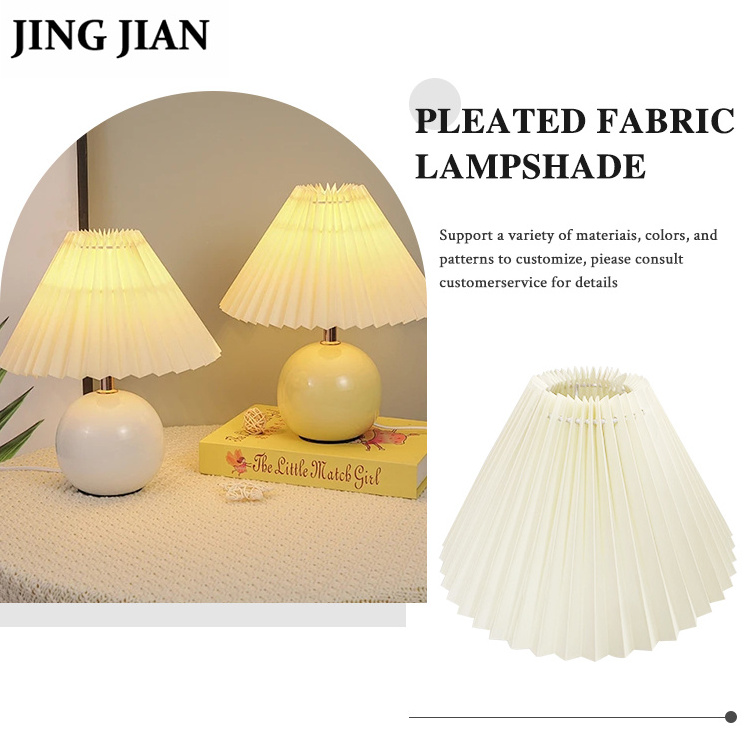 High Quality Table Lamp Decoration Lamp Covers Pleated Fabric Folded Lampshade With Frame