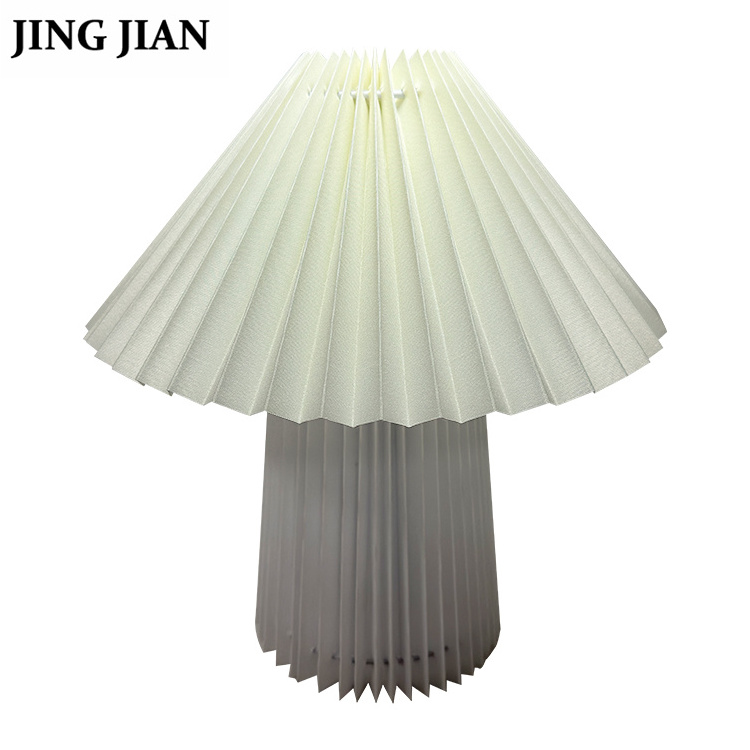 High Quality Table Lamp Decoration Lamp Covers Pleated Fabric Folded Lampshade With Frame