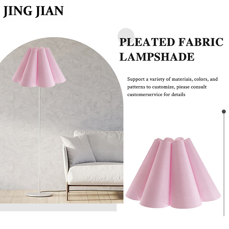 Pink Petal Lamp Shade Table Lamp Decoration Lamp Covers Moisture-proof PVC Pleated Fabric Folded Lampshade