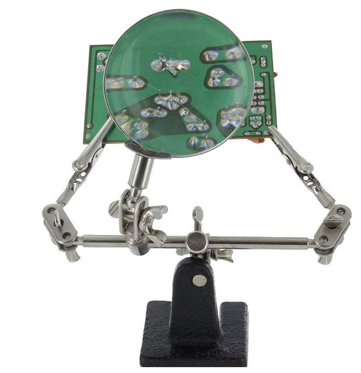 Helping Hand Magnifier,Magnifying Glass with Adjustable Alligator Clips for Soldering, Crafting and Small Precision Projects