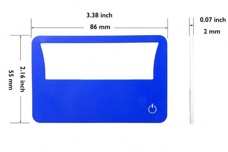 Credit Card Magnifier with LED Light - Lighting up in Dark places, this magnifier Offers 3X or 300% Visual Amplification